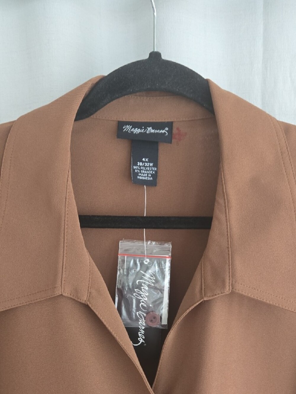 Maggie Barnes Caramel Brown Collared Button Shirt - Picture 3 of 14